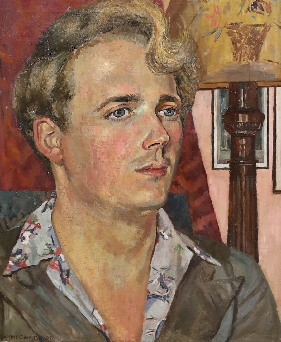 Daphne Charlton née Gribble, (British, 1909–1991), Portrait of Francis Davie, oil on canvas, 61 x 51cm